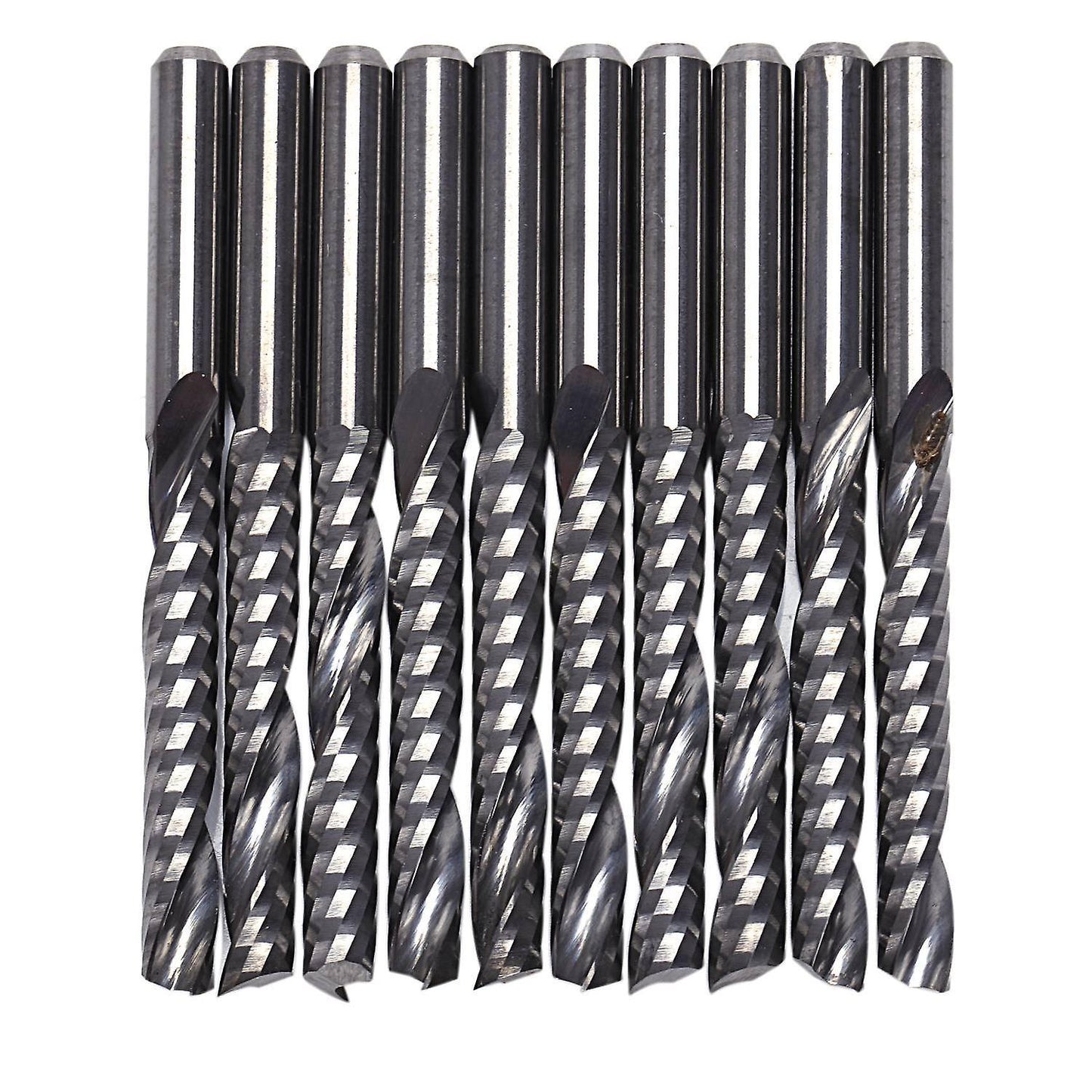 10pcs Cnc Router Bits 3.175 X 22mm Single Flute Spiral Carbide