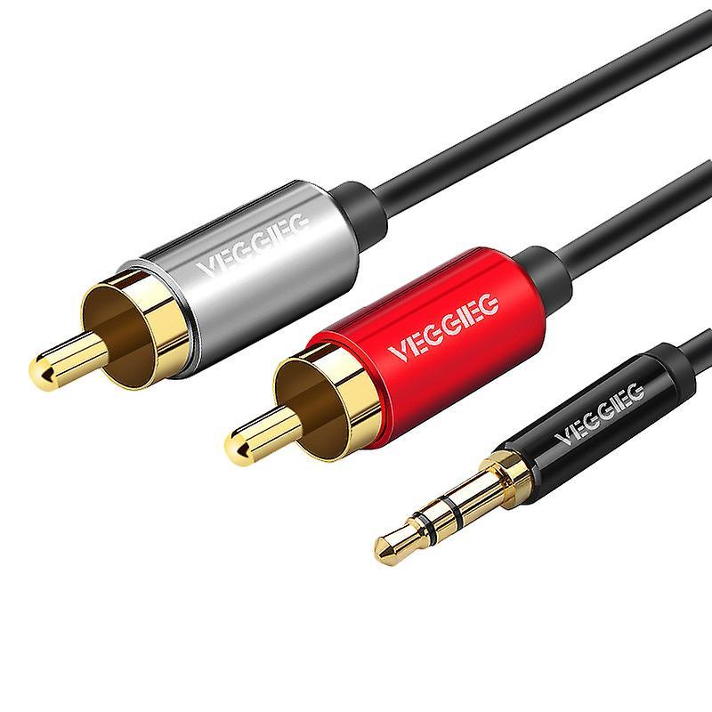 Veggieg Rca Cable 2rca to 3.5 Audio Cable 3.5mm Jack Aux Cable (2m)
