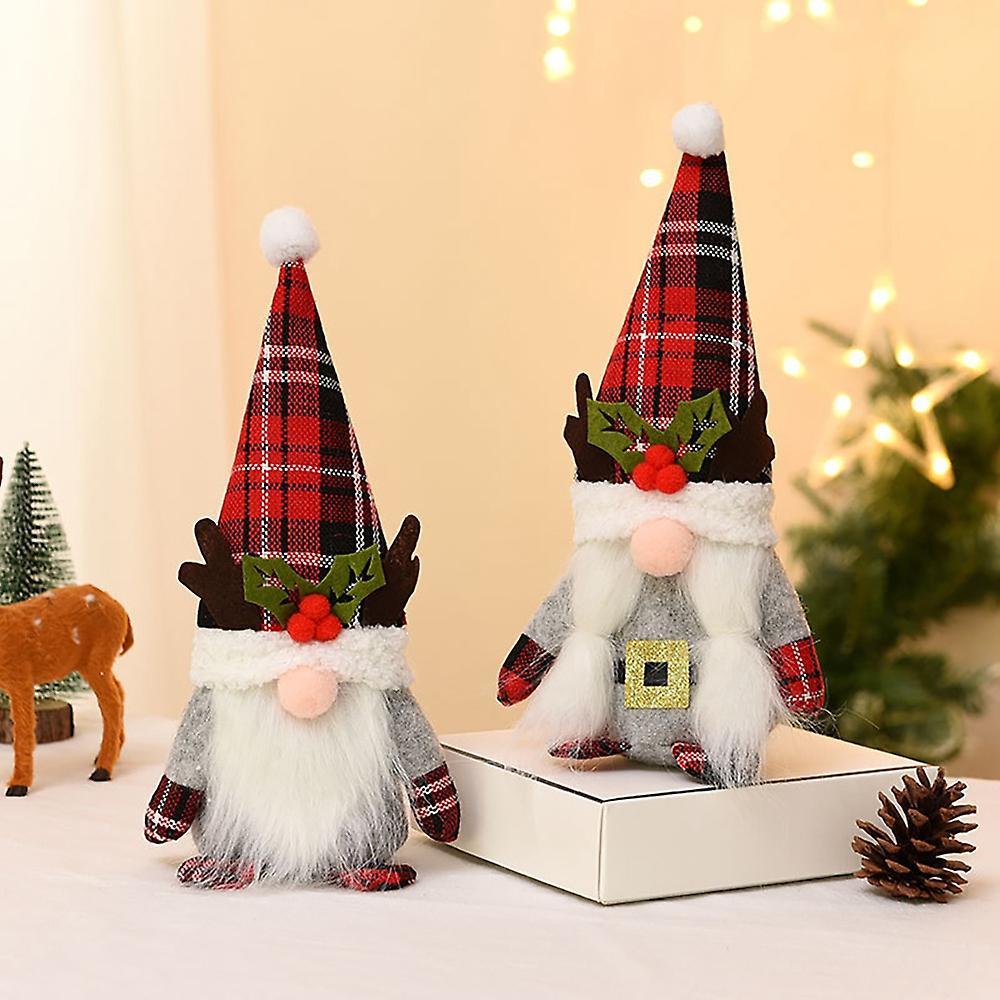 Christmas Gnome Doll with Antlers, for Christmas Party Supplies, B