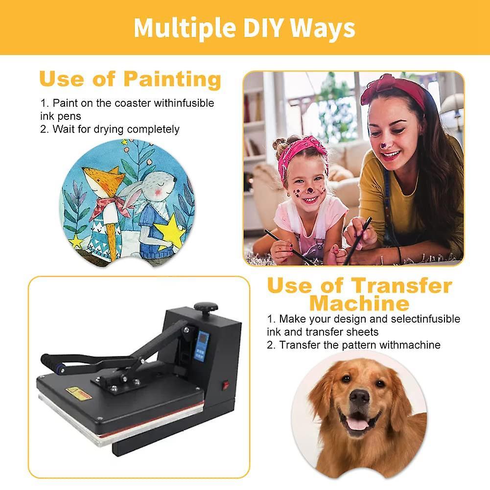 20pc Sublimation Blanks Car Painting Cup Holder Pad for Printing Diy