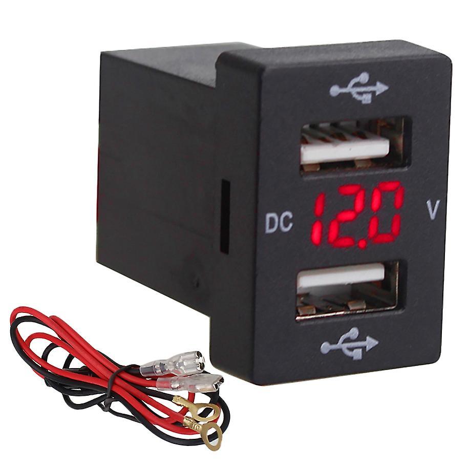 12v Car Charger with Fuse for Toyota for Phone Led Display (red)