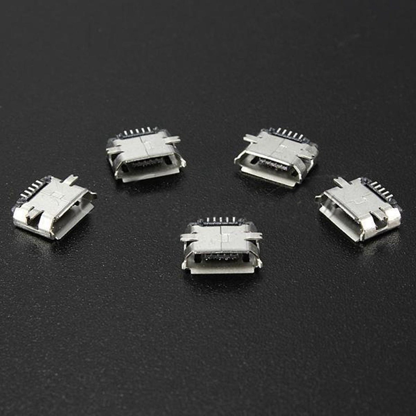 50pcs Usb 5pin Smt Socket Jack Connector Port Pcb Board