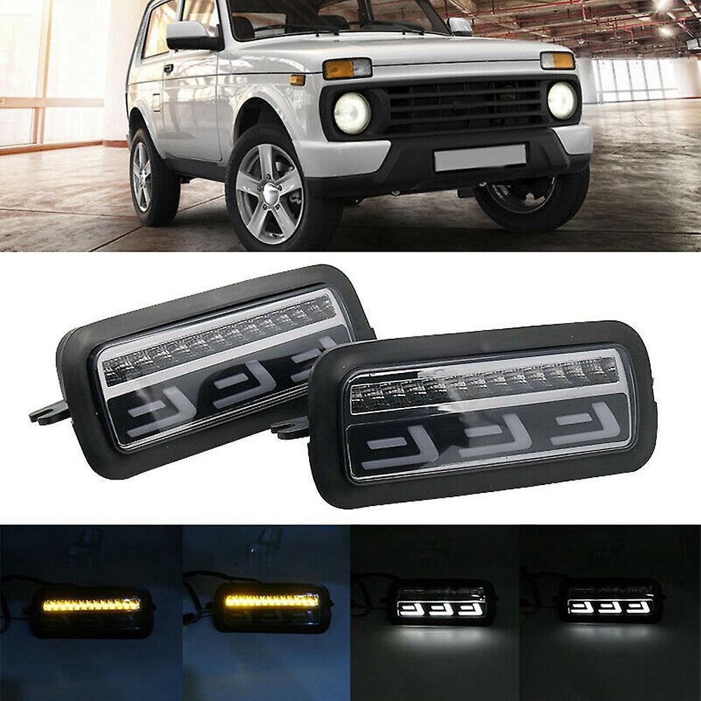 Led Daytime Running Lights Drl+amber Side Marker Light