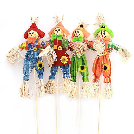 4pcs Small Autumn Fall Harvest Scarecrow Decoration for Halloween