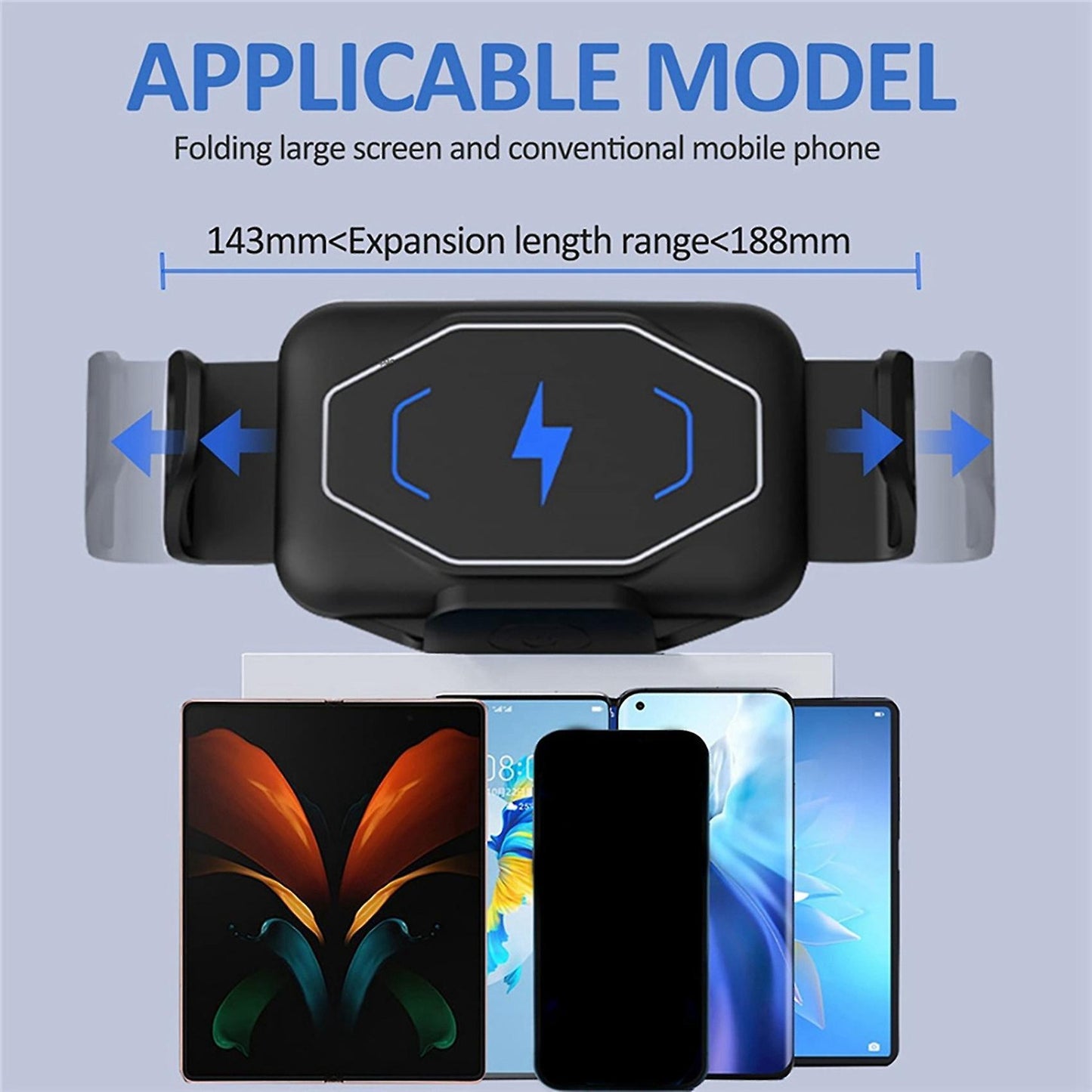 Wireless Car Charger for Samsung Galaxy Z Fold 3 2 Iphone 13 12 Max