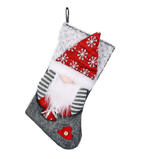 Gnomes Santa Christmas Stockings for Family Christmas Decoration - B