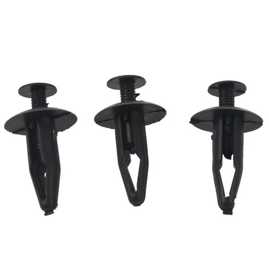 50pcs 7mm Hole Plastic Fastener Rivet Push Retainer Bumper Clip Black