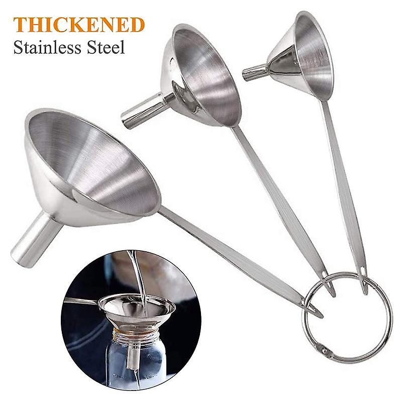 3 In 1 Funnels for Filling Bottles Stainless Steel Kitchen Funnel Set