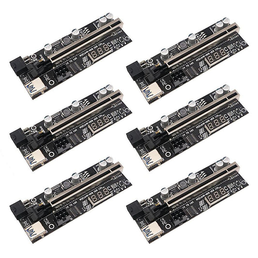 6 Pack Riser Card with Temperature Sensor for Bitcoin Gpu Mining