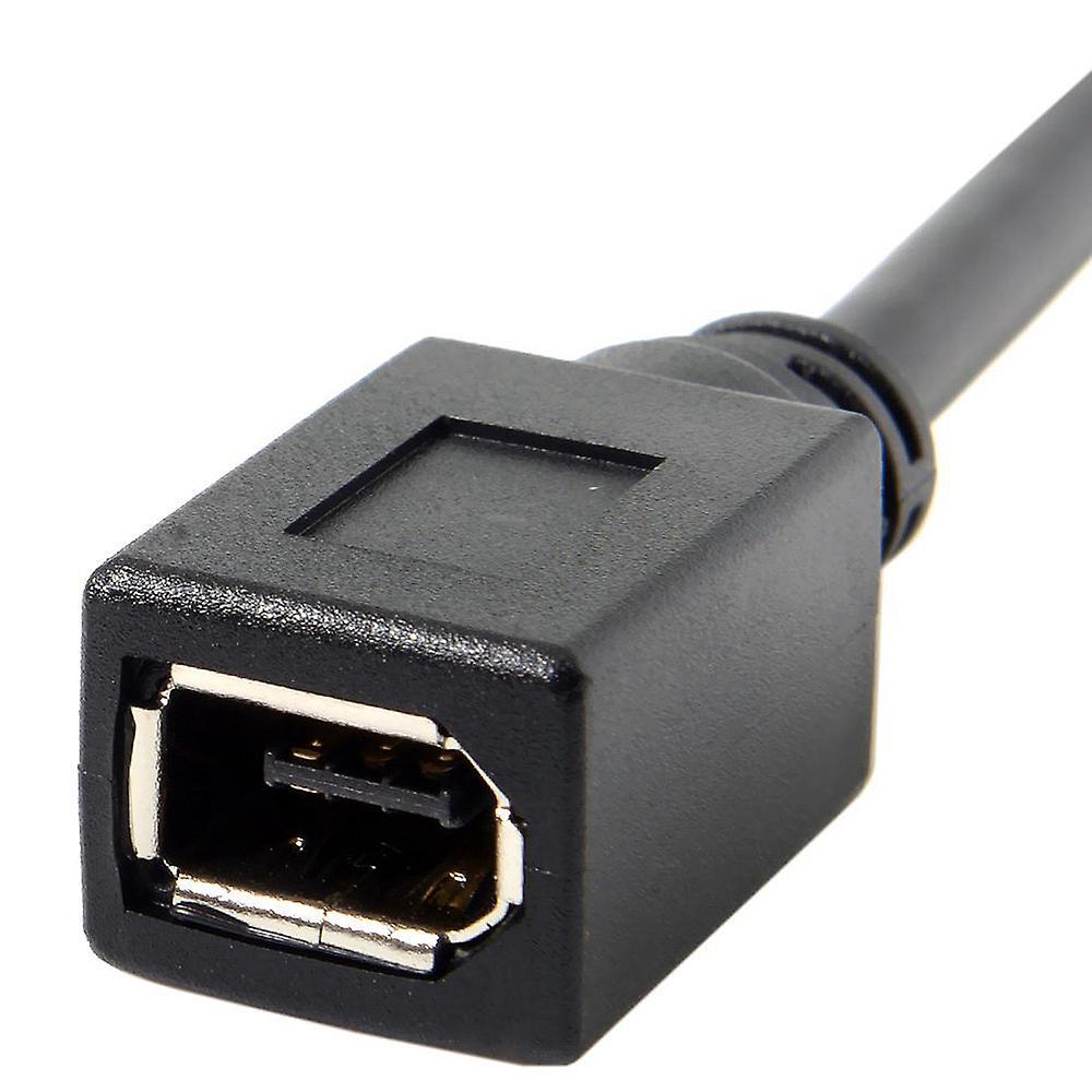 10cm 6 Pin Female to 1394b 9 Pin Male Firewire 400 to 800 Cable Black