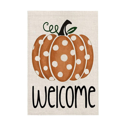 Fall Welcome Garden Flag Pumpkin Thanksgiving Double Sided Vertical