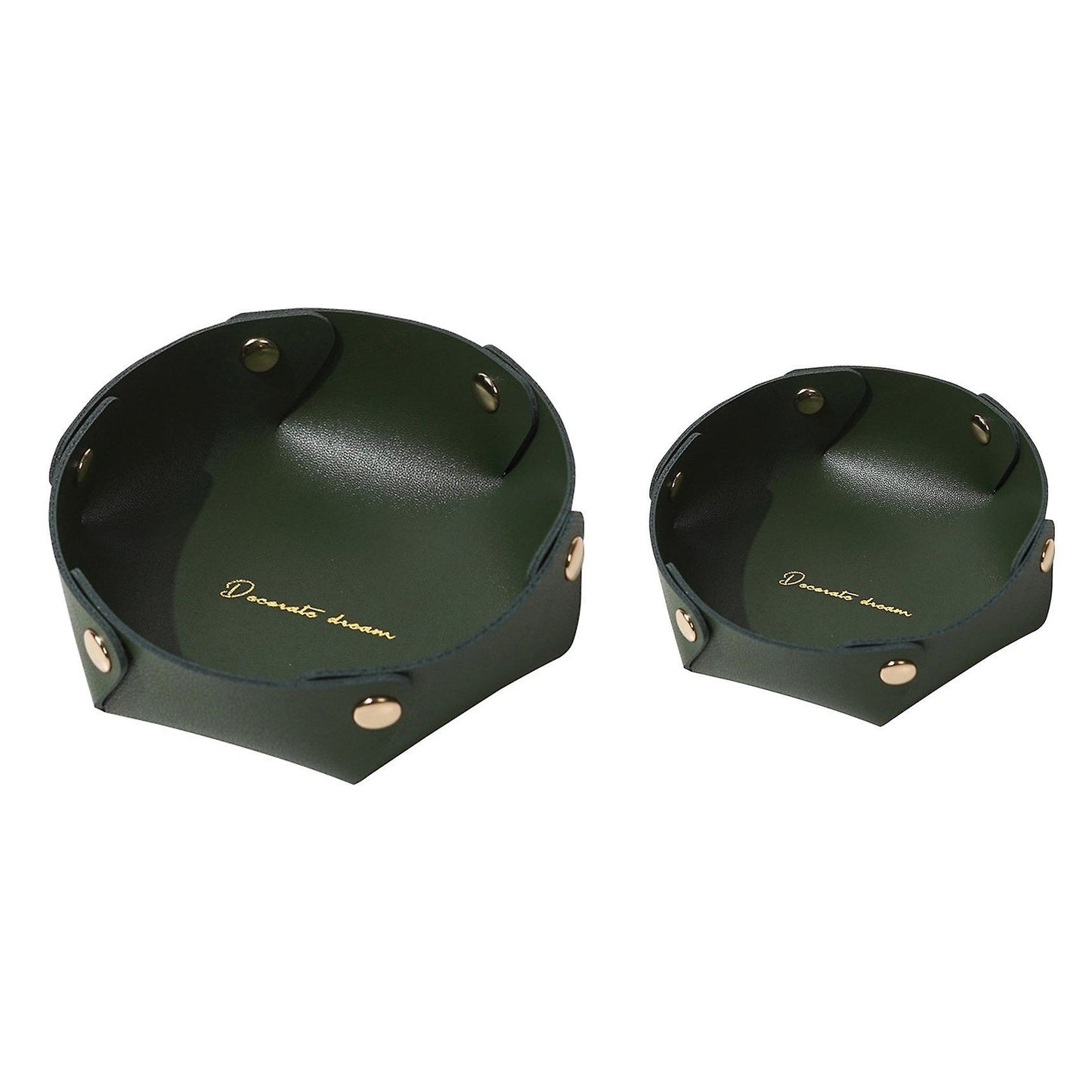 Leather Desktop Storage Box Porch Debris Storage Box Dark Green