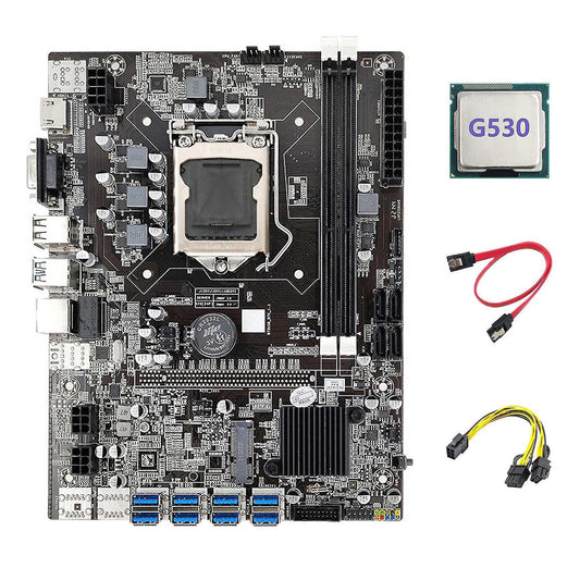 B75 Eth Mining Motherboard 8xpcie Usb Adapter+g530 Cpu+6pin to Dual