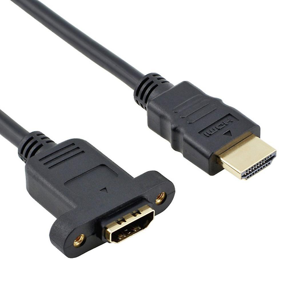 Hdmi Extension Cable with Screw Nut - Gold Plated Plugs,black (1ft)