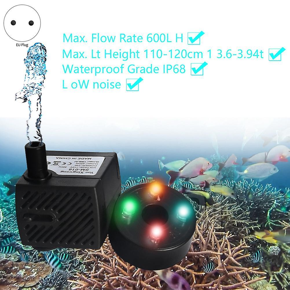 5w Ac 220v Submersible Water Pump 4 Led Mini Water Pump,eu Plug