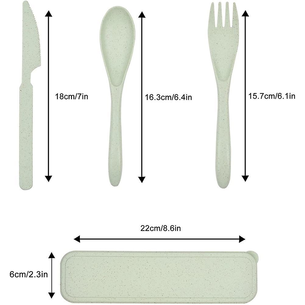 4pcs Reusable Plastic Spoon Cutlery, Portable Camping Cutlery(green)