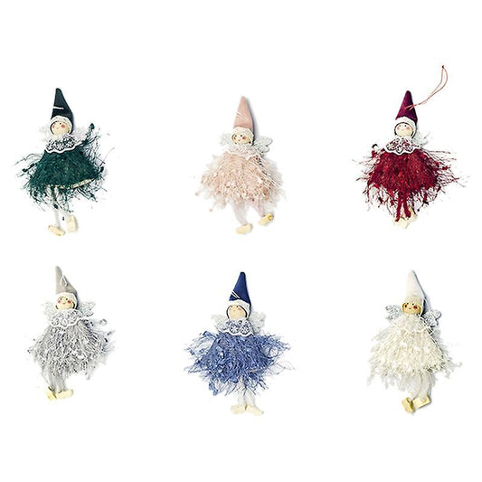 6pcs Cute Angel Doll Pendant Christmas Tree Hanging Ornament