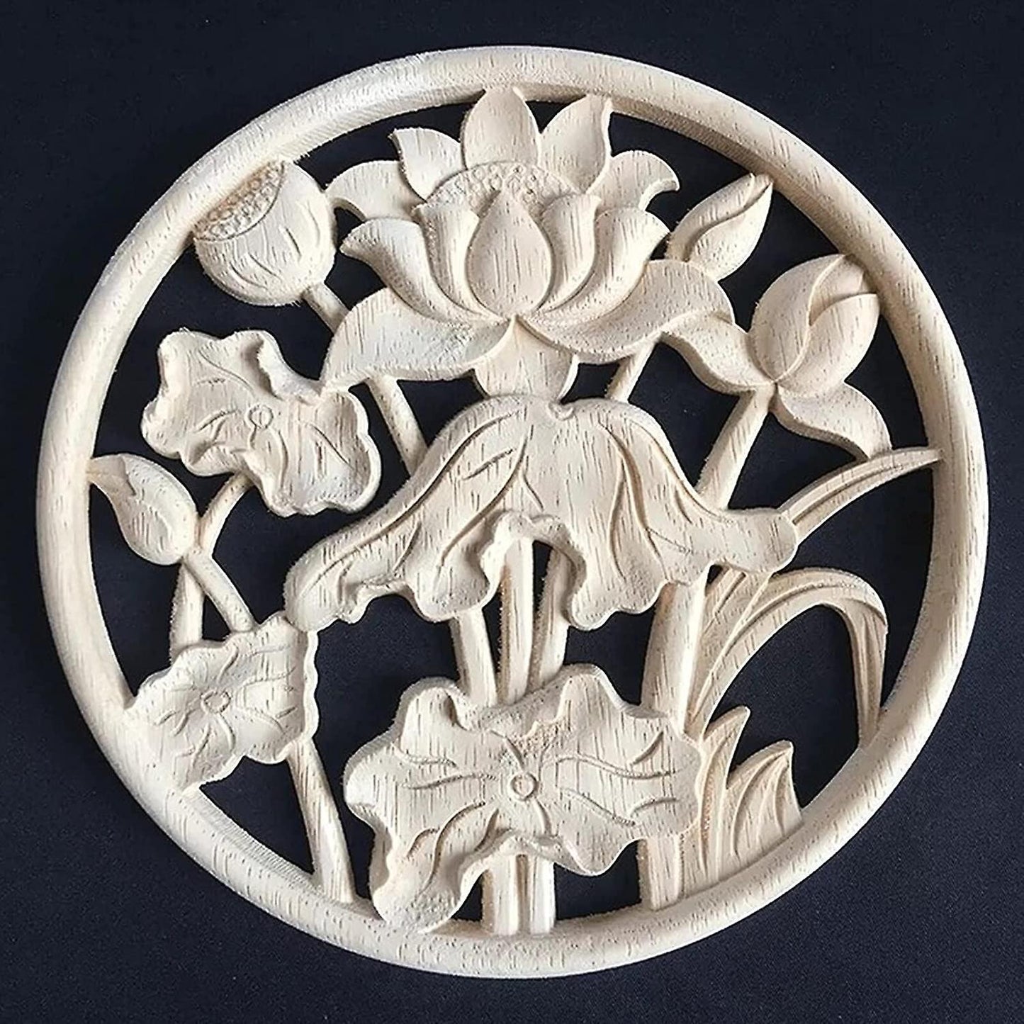 Wooden Carved Onlay Applique Unpainted Wood Applique Vintage Style