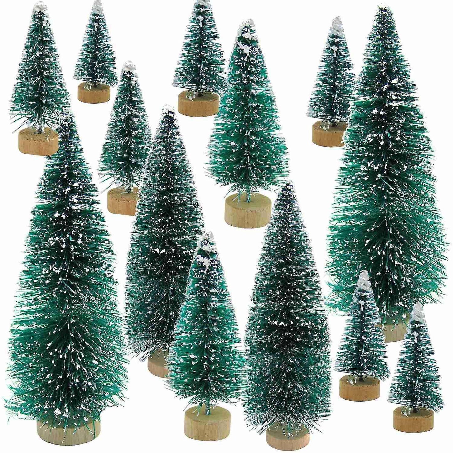 34 Pcs Mini Christmas Tree Snow Frost Tree Diy Craft Decorations