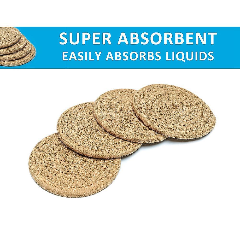 Drink Coaster Absorbent Woven Coaster Set Hand Woven Drink Coaster,a