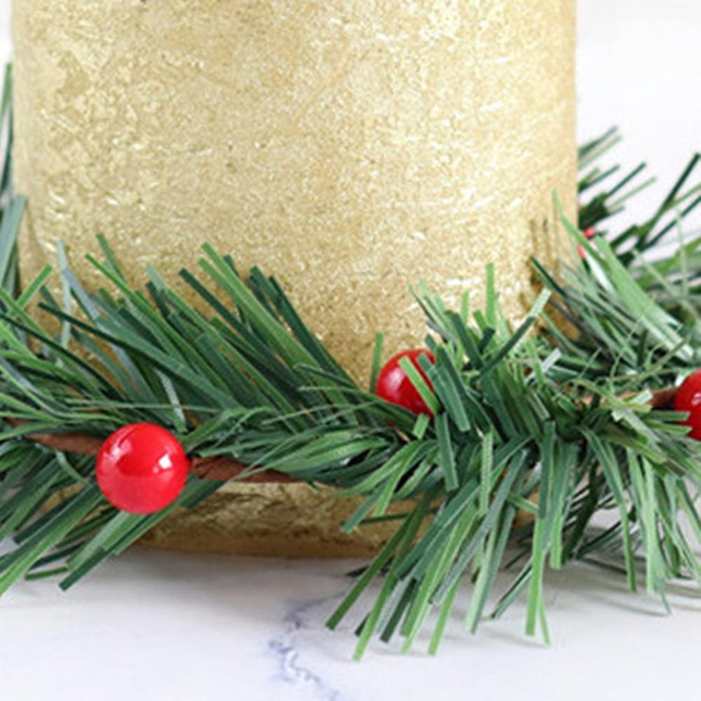 8 Pcs Holly Berry Candle Ring for Christmas Garland Ornaments Decor