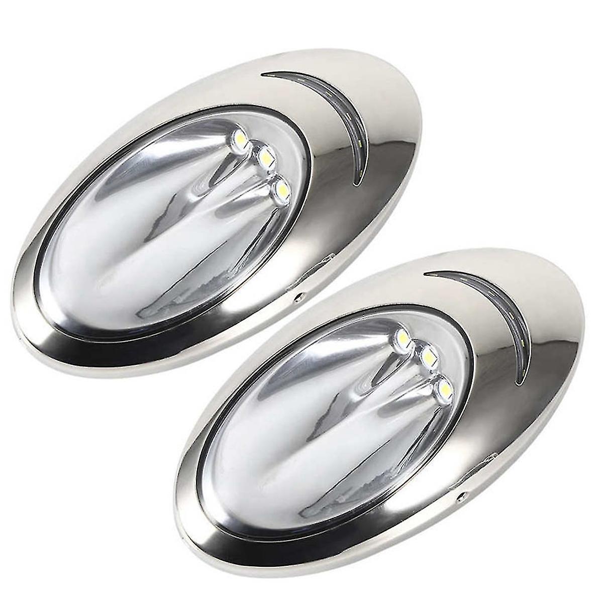 2pcs Led Marine Light Ip66 Waterproof Boat Transom Light 6300k 300lm