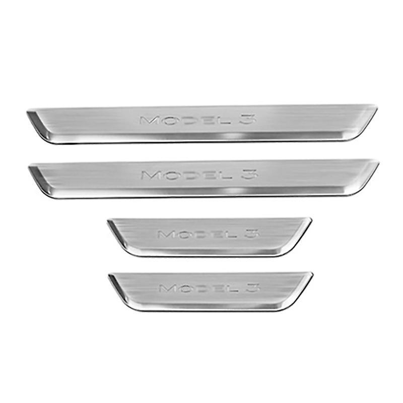 For Tesla Model 3 Auto Accessories Door Sill Protector Silver