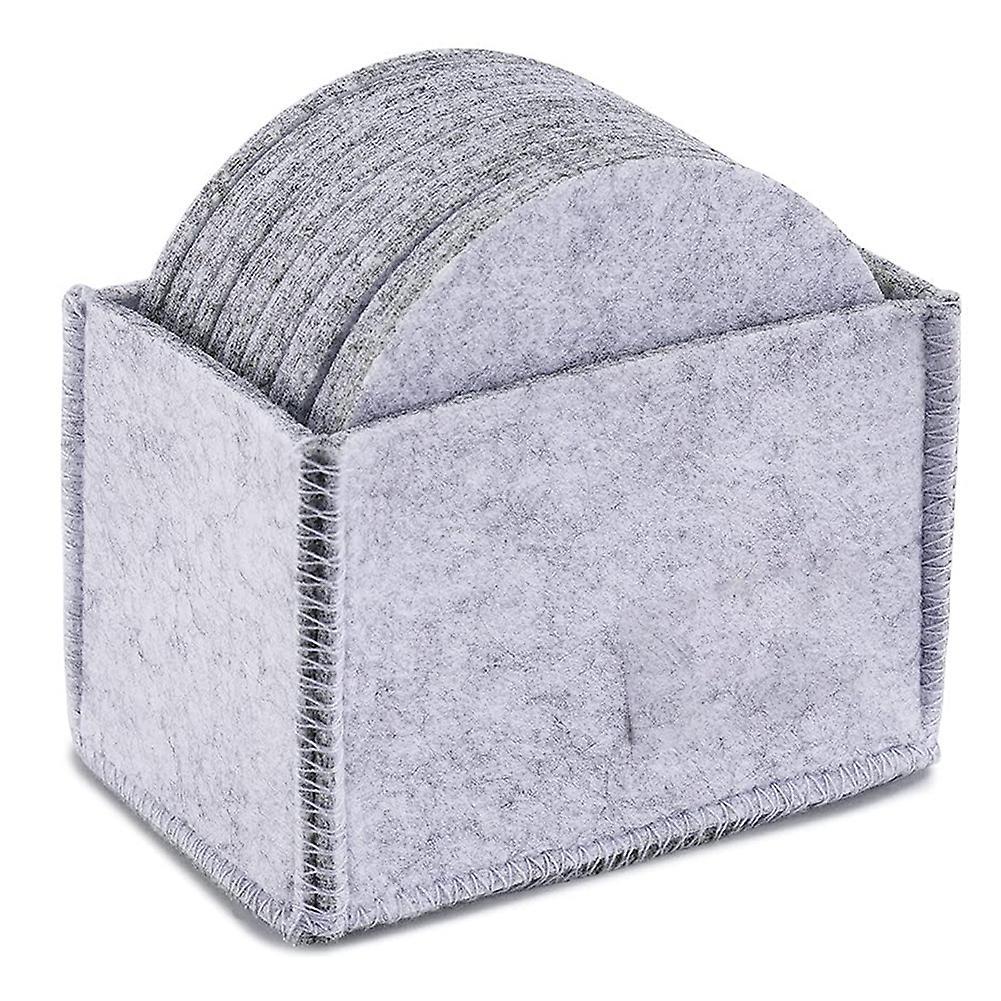 Washable Coasters for Glasses, Set Of 12, Round Drinks, Cups, (grey)