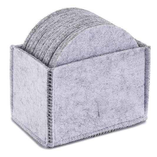 Washable Coasters for Glasses, Set Of 12, Round Drinks, Cups, (grey)