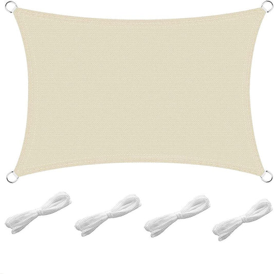 Sun Shade Sail Garden Balcony with Mounting Ropes,creamy White