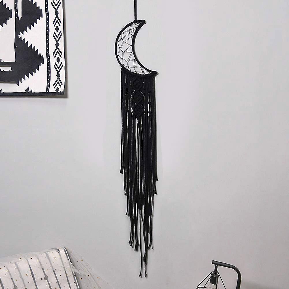 Macrame Boho Black Moon Dream Catcher,nursery Decor Finds Wall Decor