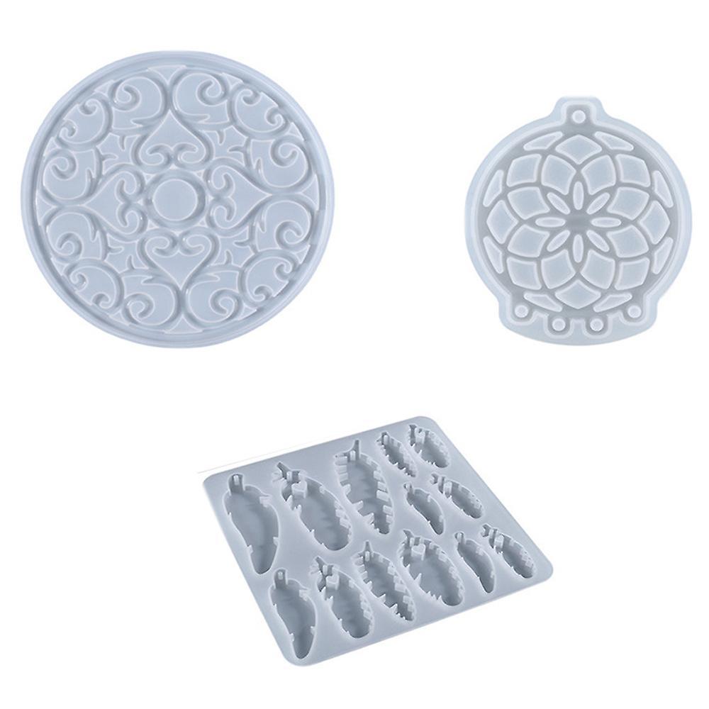 3pcs Diy Crystal Epoxy Mould Hanging Wall Decoration Silicone Mould A