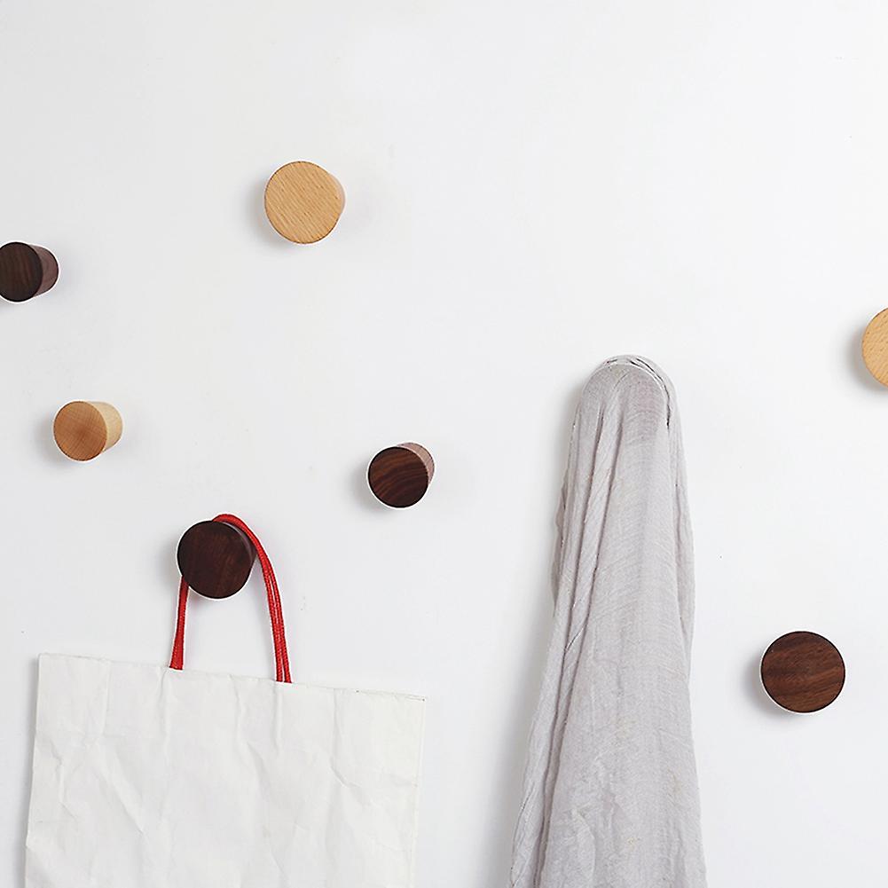 Nordic Living Room Round Wood Coat Hook Wall Decoration Hook B