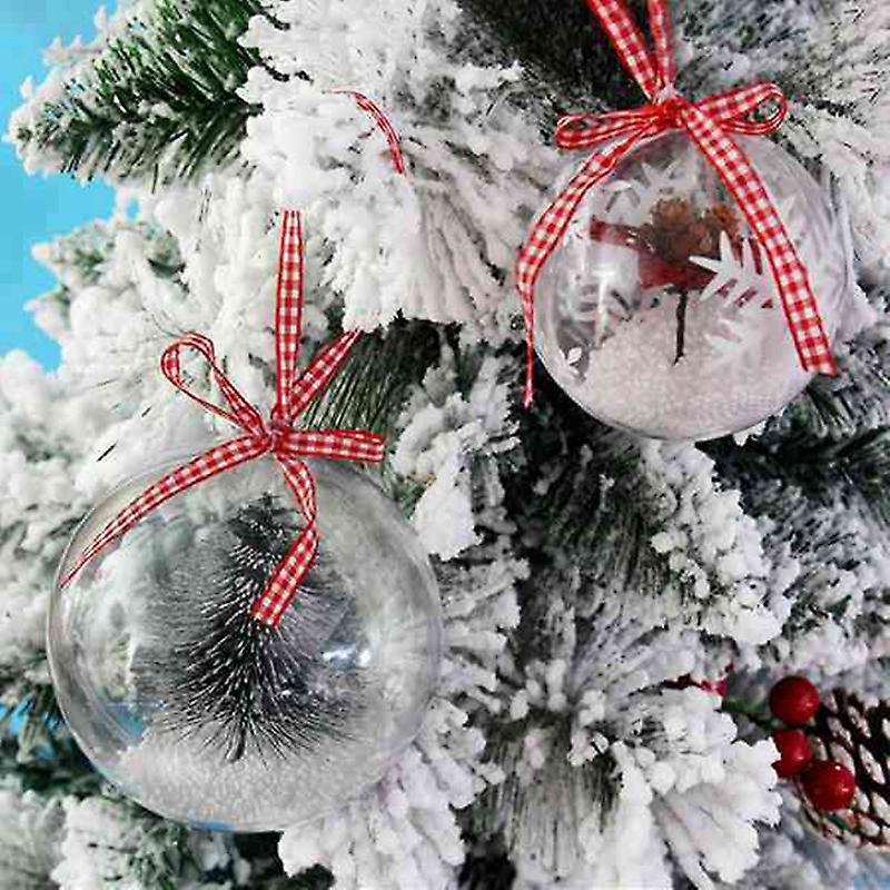 30pcs Plastic Christmas Hollow Ball Transparent Candy Packaging Box