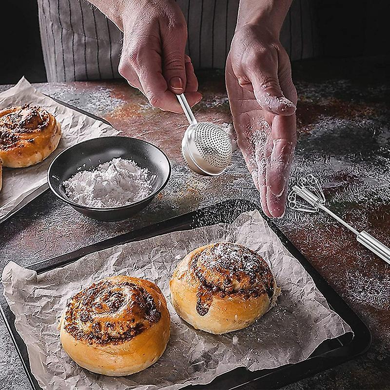 Flour Or Powdered Sugar Stainless Steel Dusting Wands with Whisk