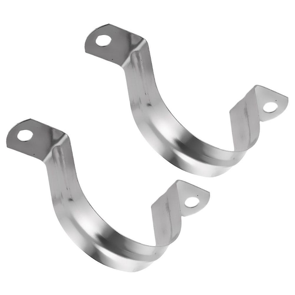 2 Edelstahl U-frmigen Rohrschellen, Half Pipe -80mm