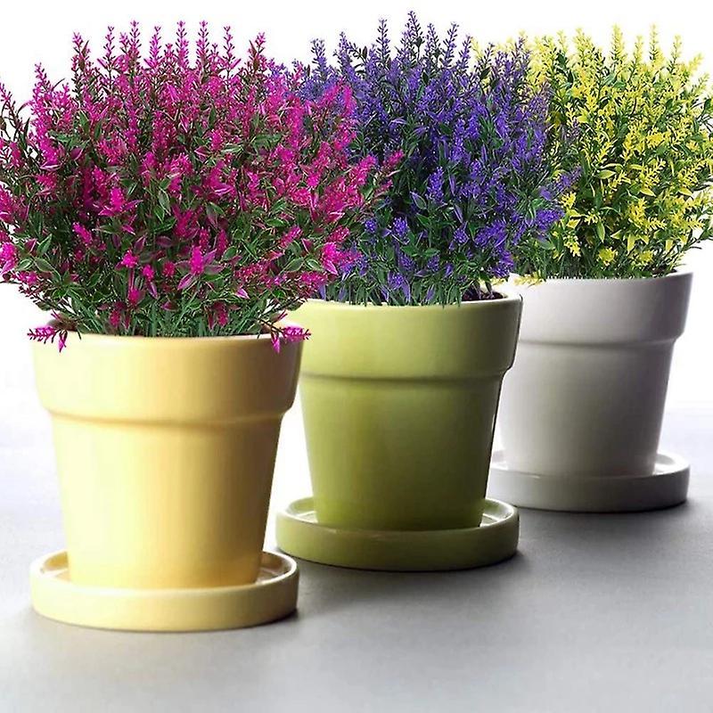 12 Bundles Artificial Lavender Flowers Outdoor Fake Flowers