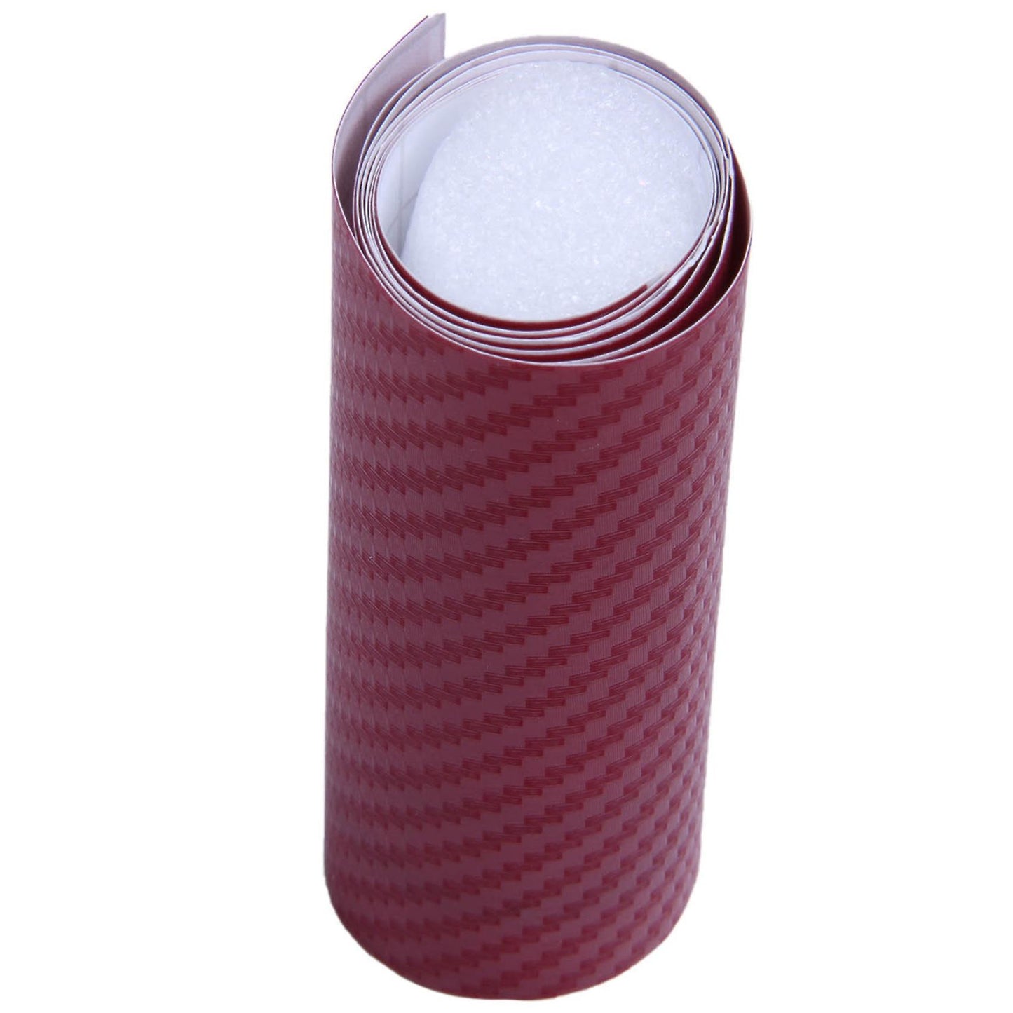 2x Car Diy 3d Carbon Fiber Vinyl Roll Film Sticker 70x10cm Wine Red