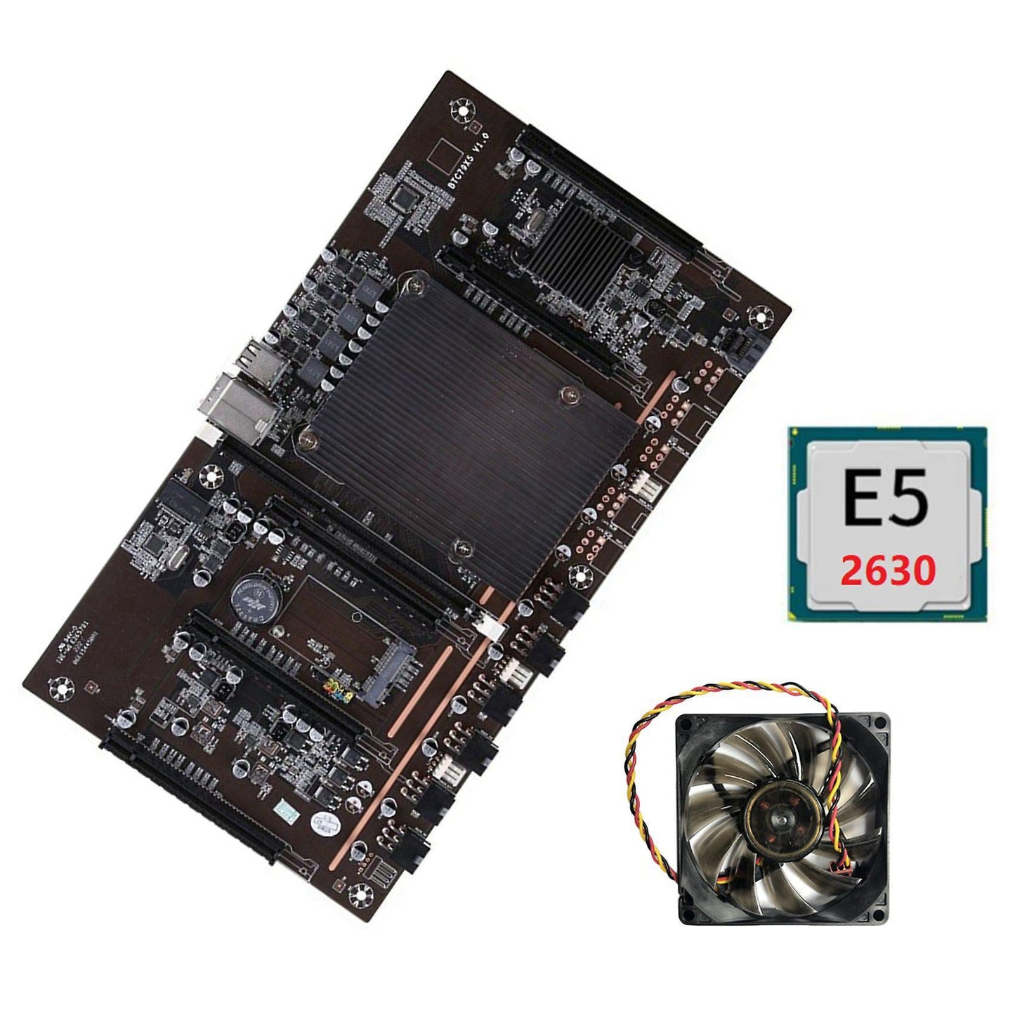 X79 H61 Btc Miner Motherboard Lga with E5 2630 Cpu and Cooling Fan