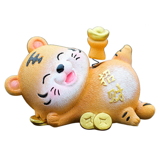 Simulation Car Shaking Head Tiger Ornament,resin Doll Nodding Tiger B