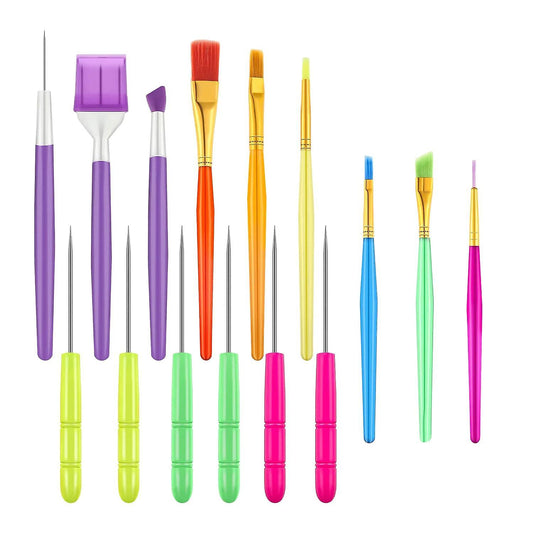 15 Pcs Cake Decorating Tool Set Cookie Decoration Brushes Cookie