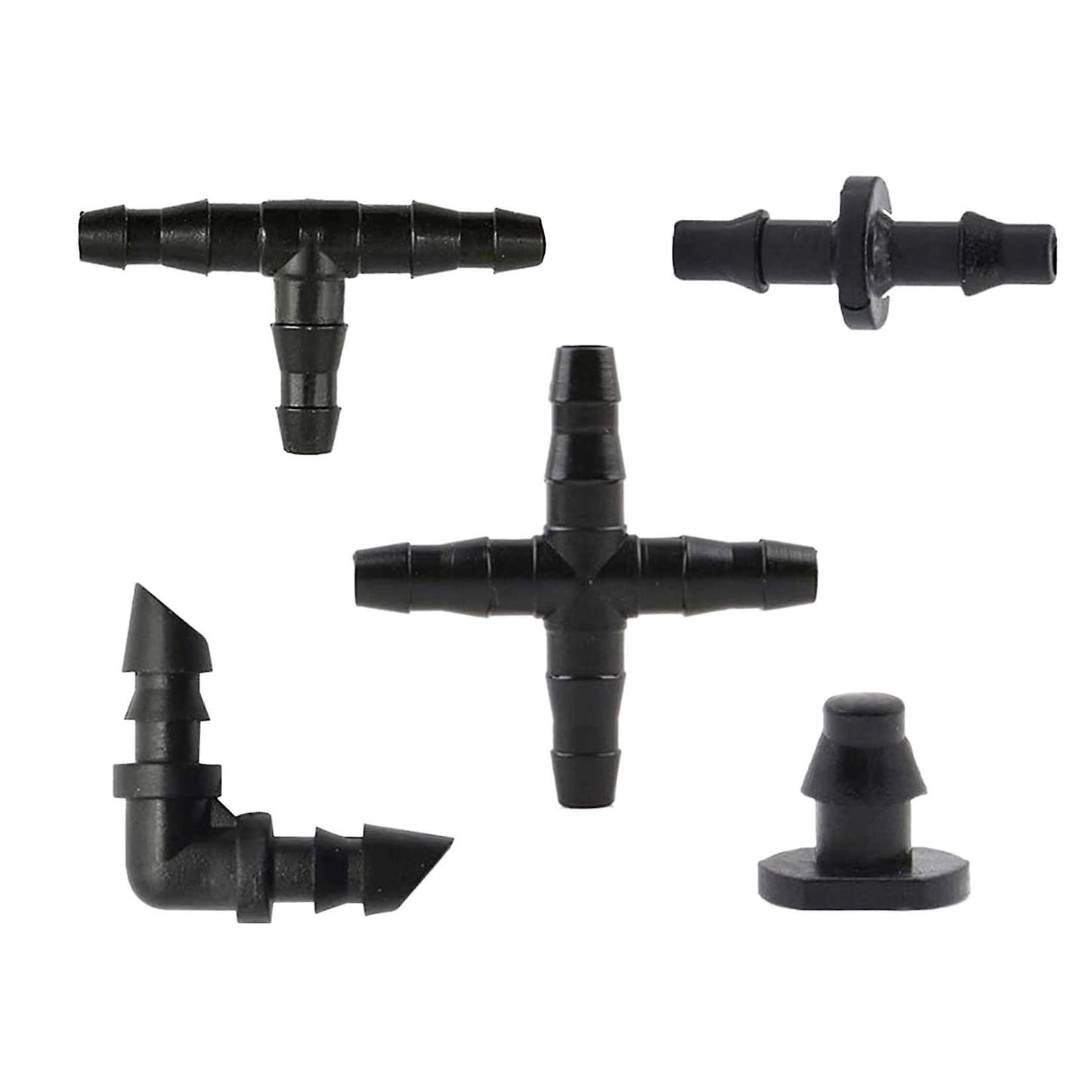 200pcs Irrigation Fittings Kit Drip Irrigation Barbed Connectors