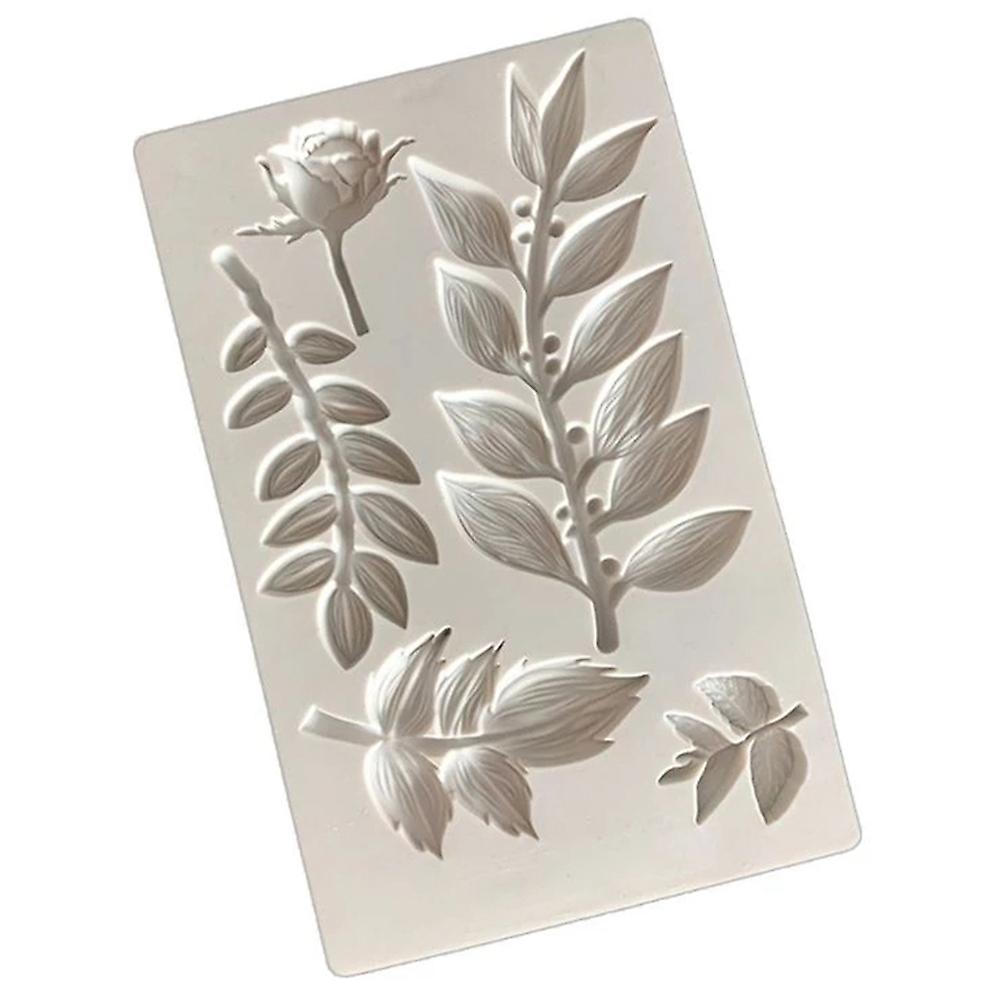 Rose Flower Leaf Vine Branch Silicone Mold Clay Fondant Mold
