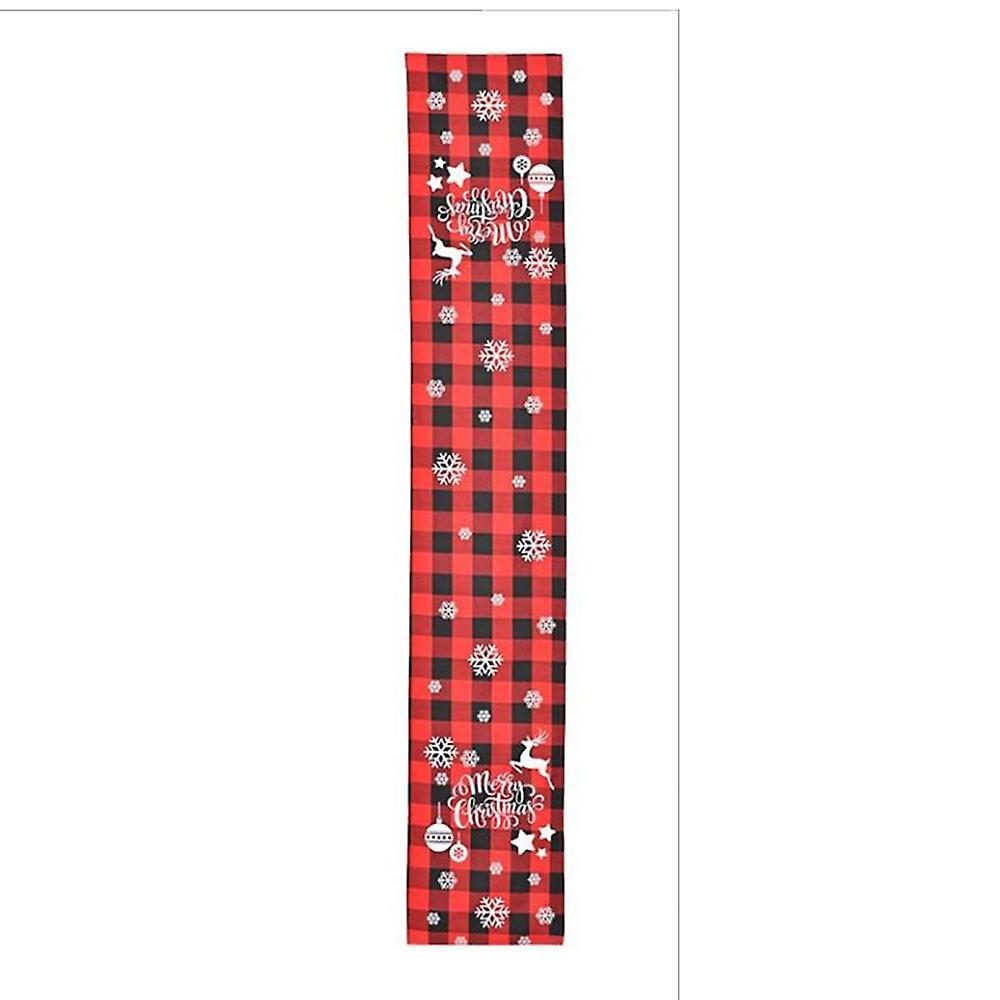 Grid Household Table Mat Cloth Set 180cmx31cm, Christmas Decoration,c