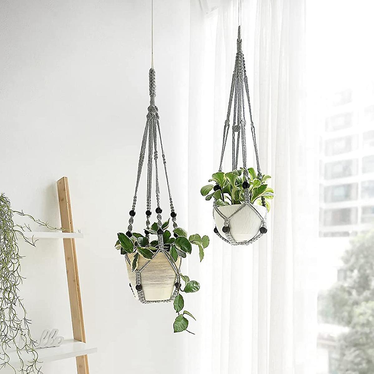 Plant Hook Indoor Hanging Flowerpot Basket Grey