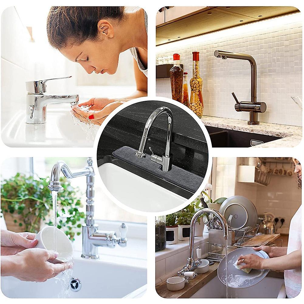 Sink Splash Guard, Faucet Absorbent Mat for Kitchen, Dish Drying Mat