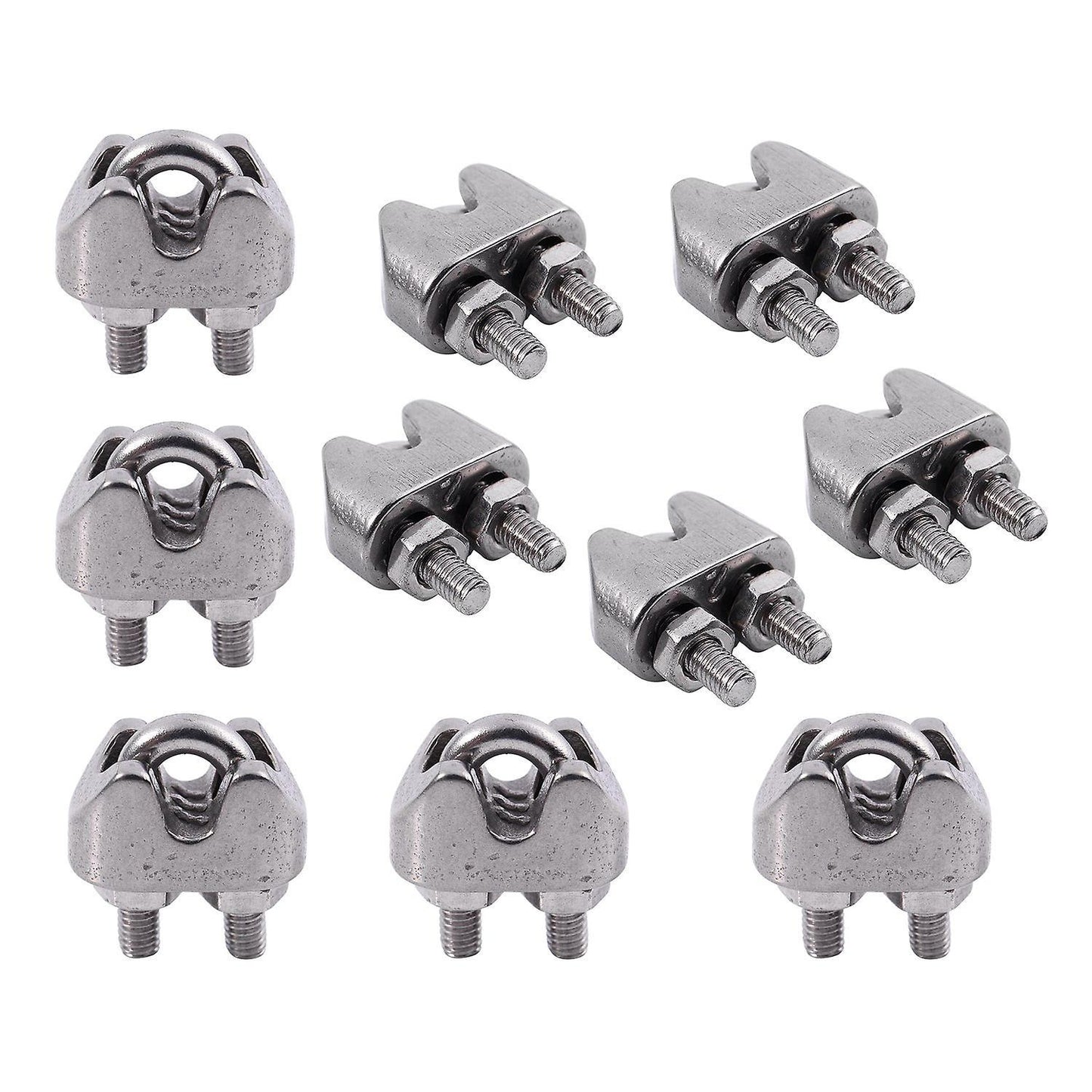10pcs 2mm 1/16 Inch Stainless Steel Wire Rope Cable Clamp Fastener