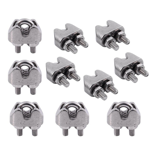 10pcs 2mm 1/16 Inch Stainless Steel Wire Rope Cable Clamp Fastener
