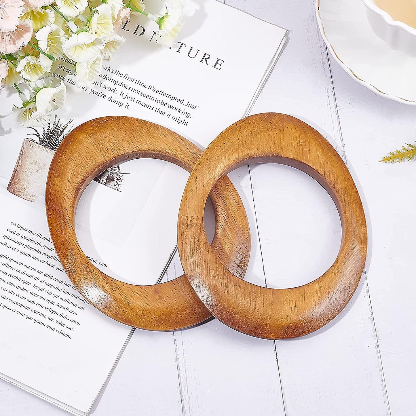 Wooden Purse Handles Diy Handmade Handle Replacement for Purse Bag