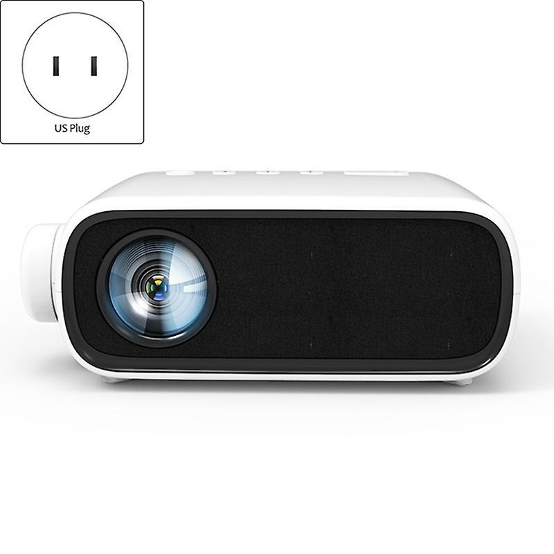 Mini Portable Projector Fhd 1080p Color Led 3d Play,white-us Plug
